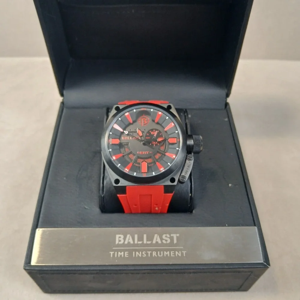 Ballast Time Instrument Mens Watch Red **DOES NOT RUN ** FOR PARTS